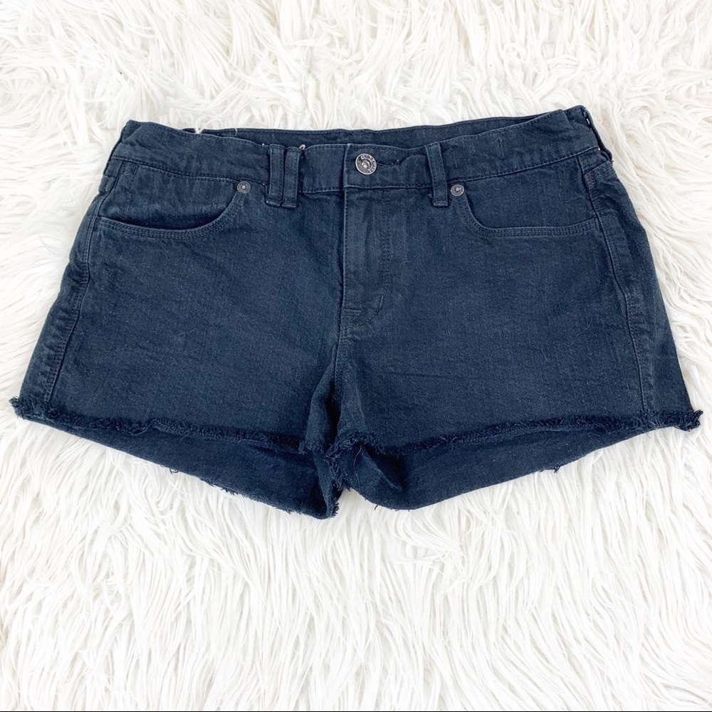 MADEWELL Denim Shorts Raw Hem Black 4 Pocket 27